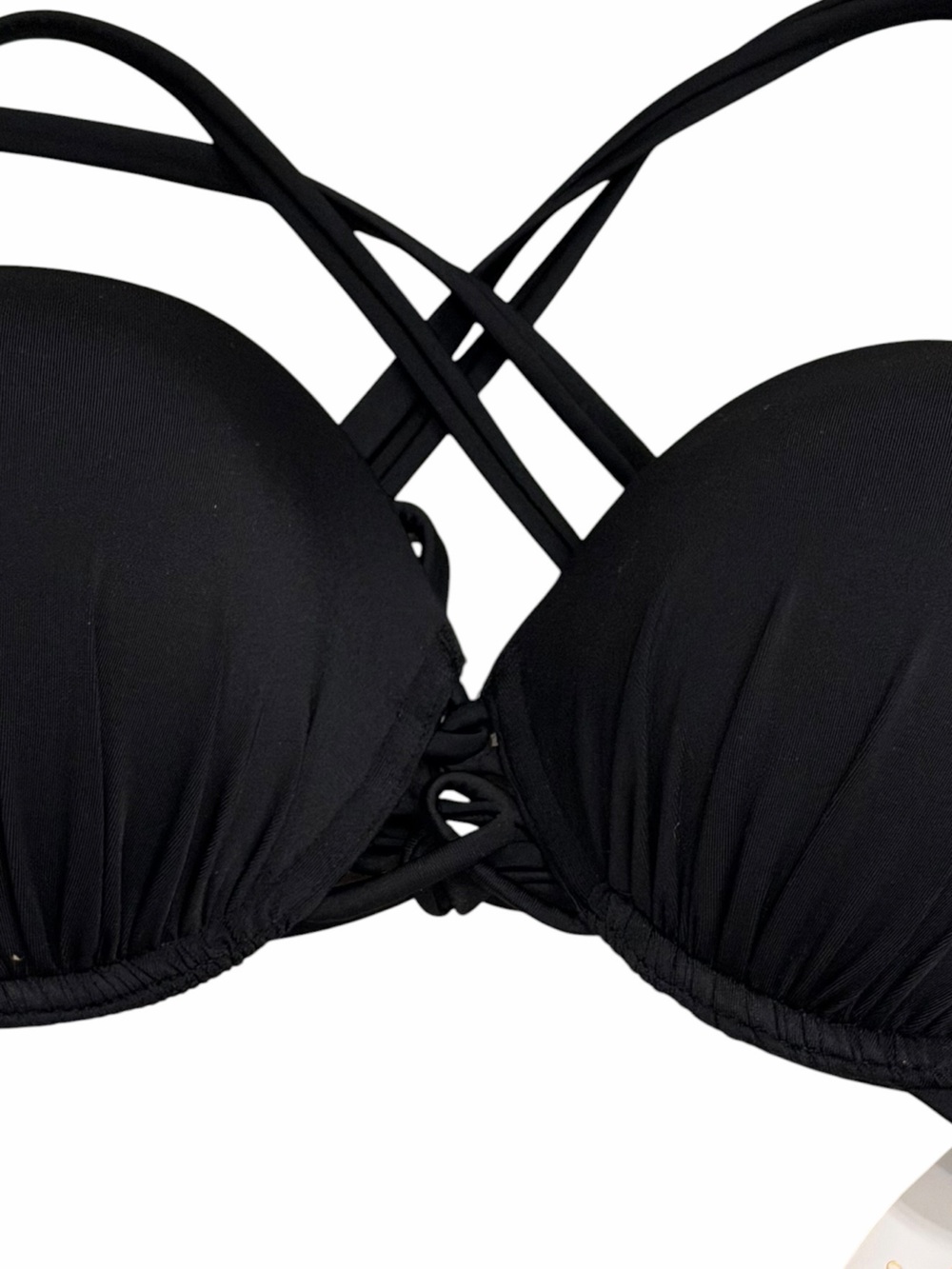 SHADE & SHORE Women’s Black Cross-Back Push-Up Bikini Top Size 34D - Picture 3 of 8